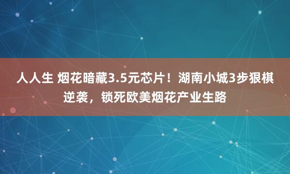 人人生 烟花暗藏3.5元芯片！湖南小城3步狠棋逆袭，锁死欧美烟花产业生路